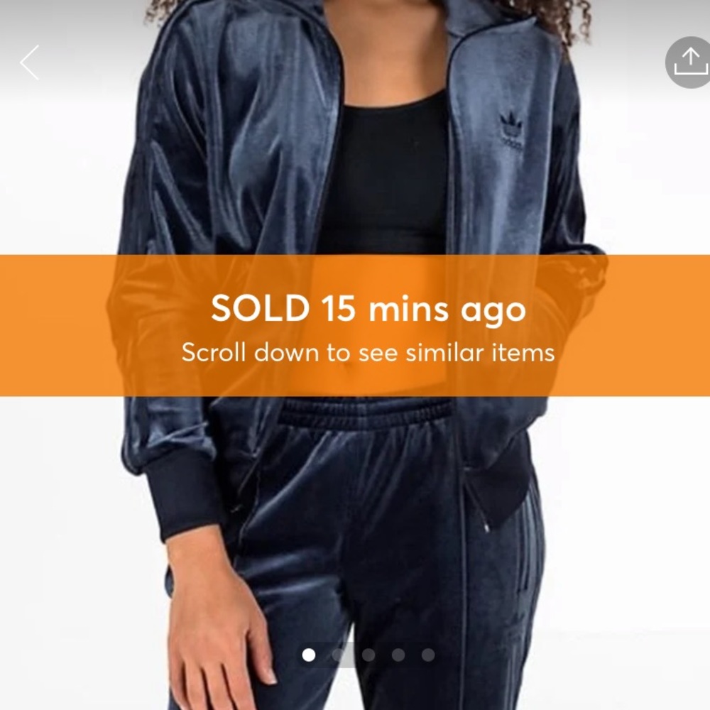 Adidas Originals Navy Blue Velvet Track Jacket